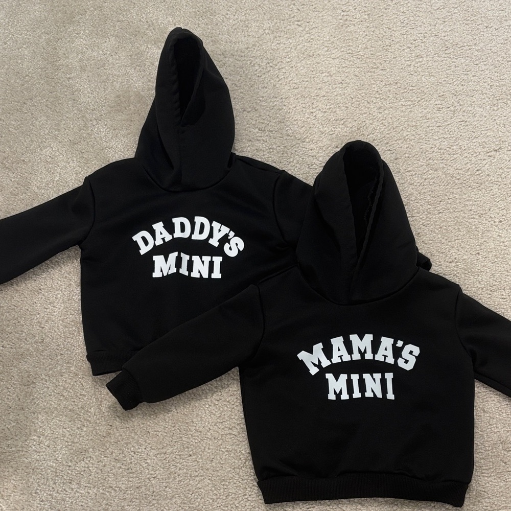 Black Toddler Hoodies (2T-3T)- Daddy's Mini & Mama's Mini